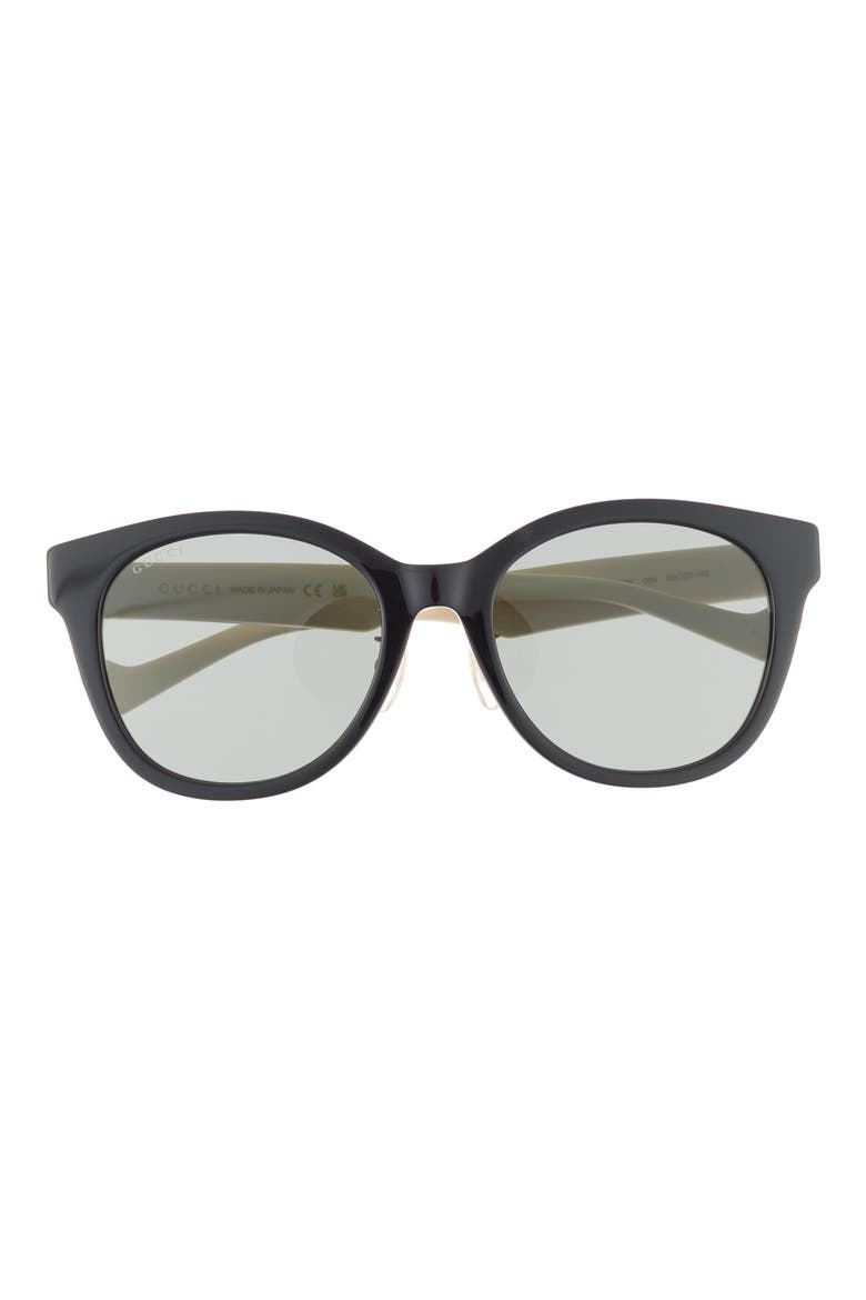 56mm Round Sunglasses, Main, color, BLACK WHITE GREY