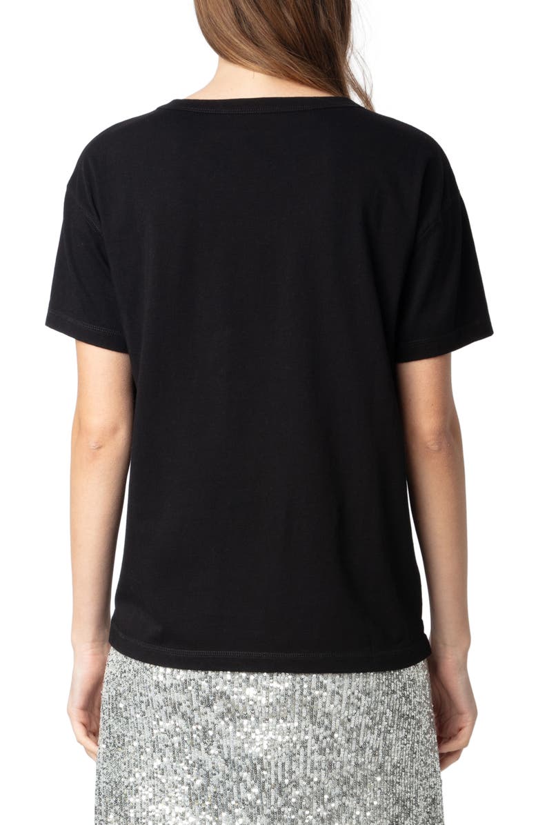 Zadig & Voltaire Marta Heart Zadig Embroidered Cotton T-Shirt, Alternate, color, 