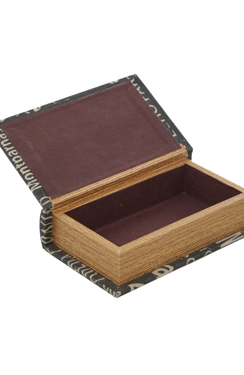 SONOMA SAGE HOME Black Wood Set of 3 Faux Book Box with Varying Patterns, Alternate, color, Black