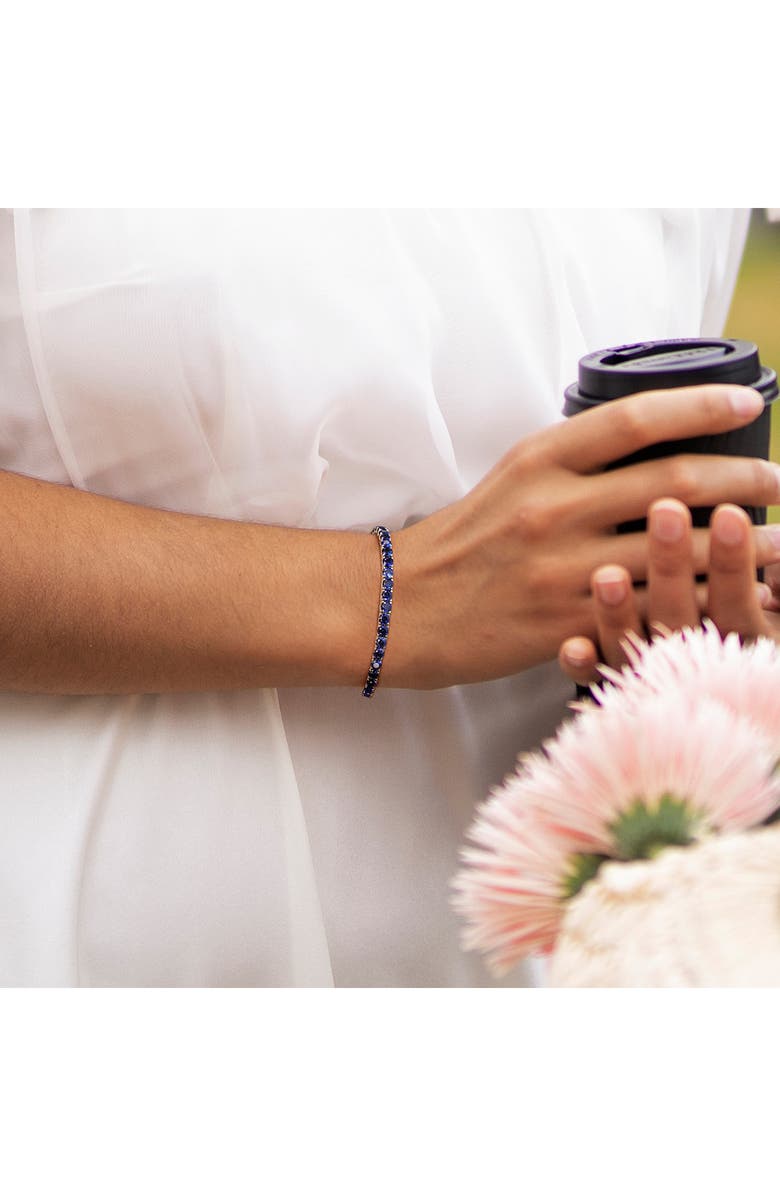 DELMAR Lab Created Blue Sapphire Tennis Bracelet, Alternate, color,