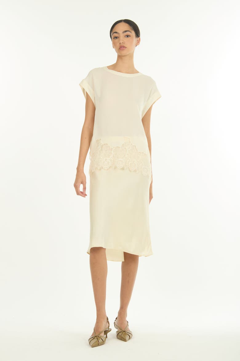 Lainey Midi Skirt, Main, color, Vintage Crème