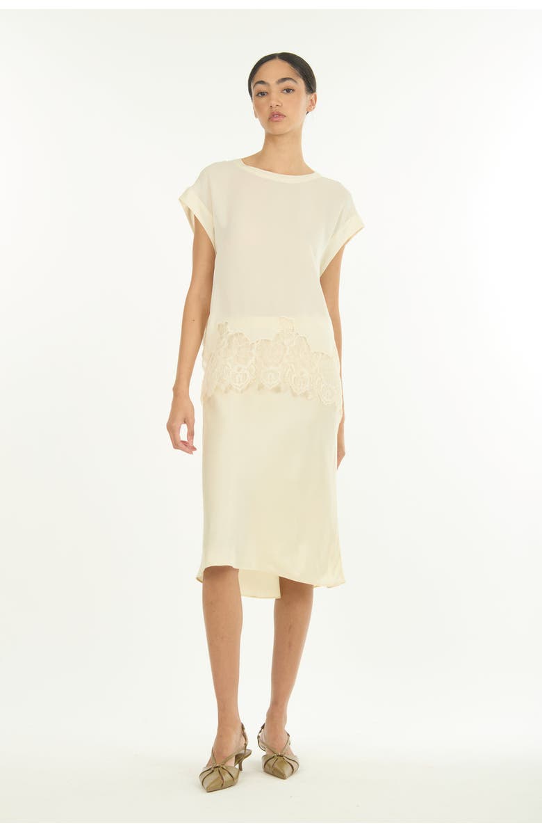 SECRET MISSION Lainey Midi Skirt, Main, color, Vintage Crème