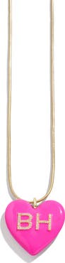 BaubleBar Custom Initial Enamel Heart Pendant