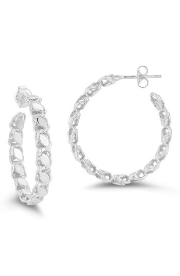 Chloe & Madison Chloe And Madison Silver Medium Link Hoops In Silver