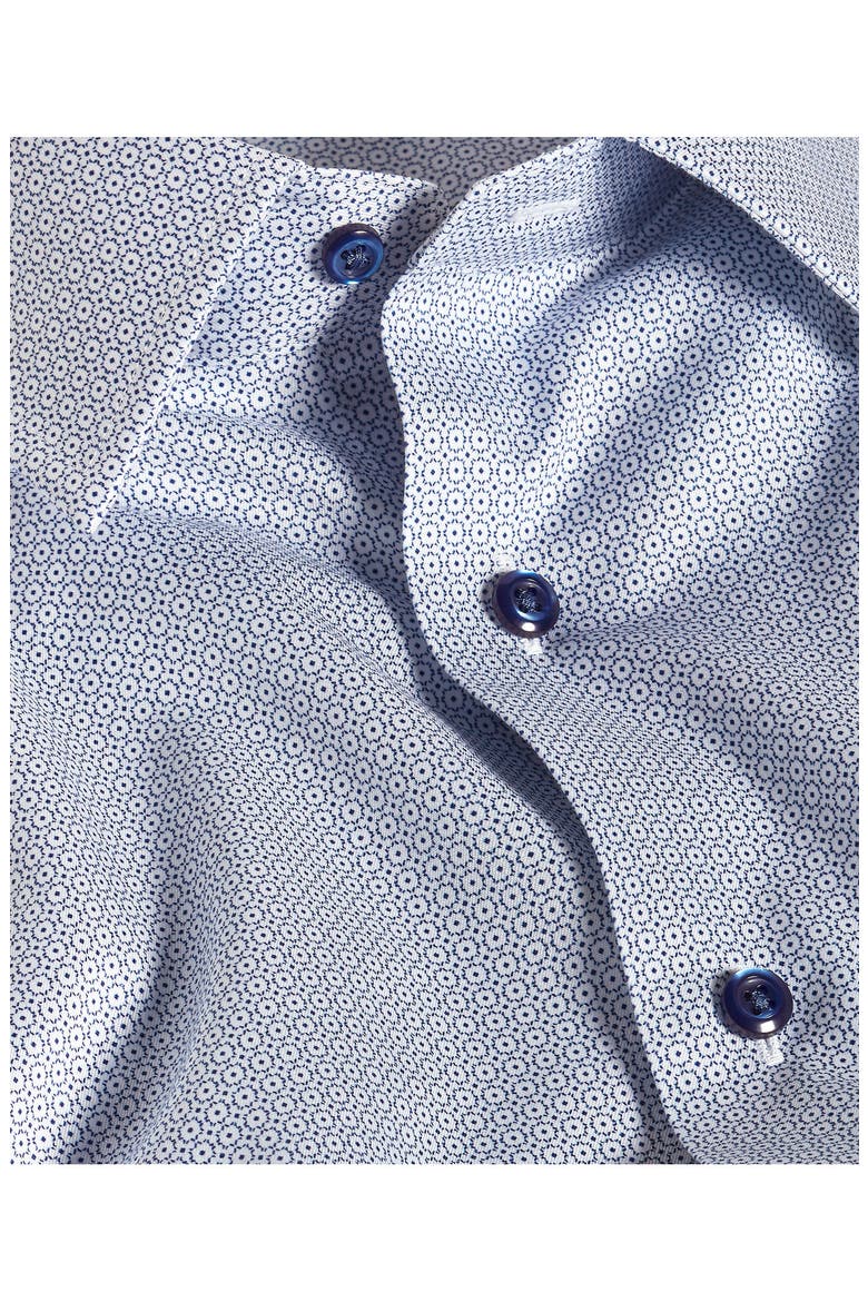 Regular Fit Micro Geometric Print Dress Shirt, Alternate, color, WHITE/ NAVY