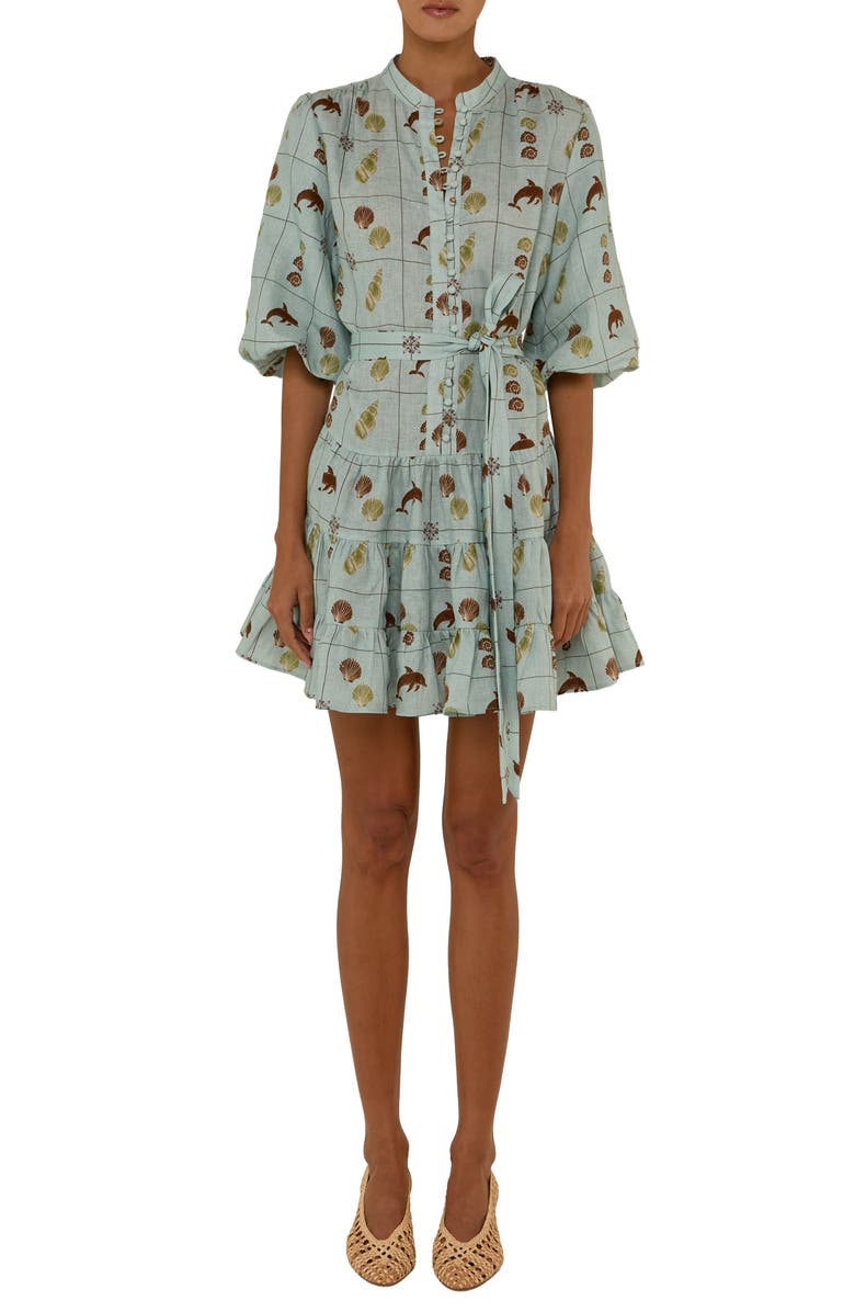 Palm Noosa Ruba Mini Dress, Main, color, Seashell Tile