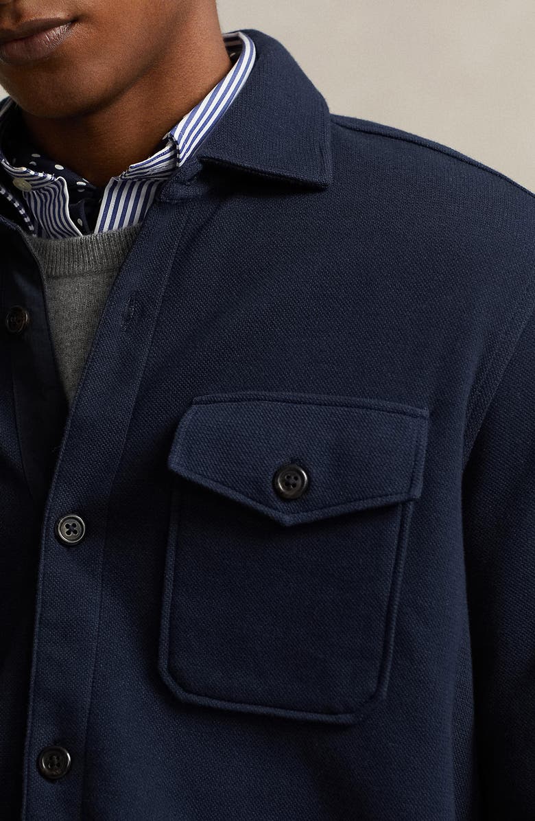 Polo Ralph Lauren Jacquard Double Knit Shirt Jacket, Alternate, color,