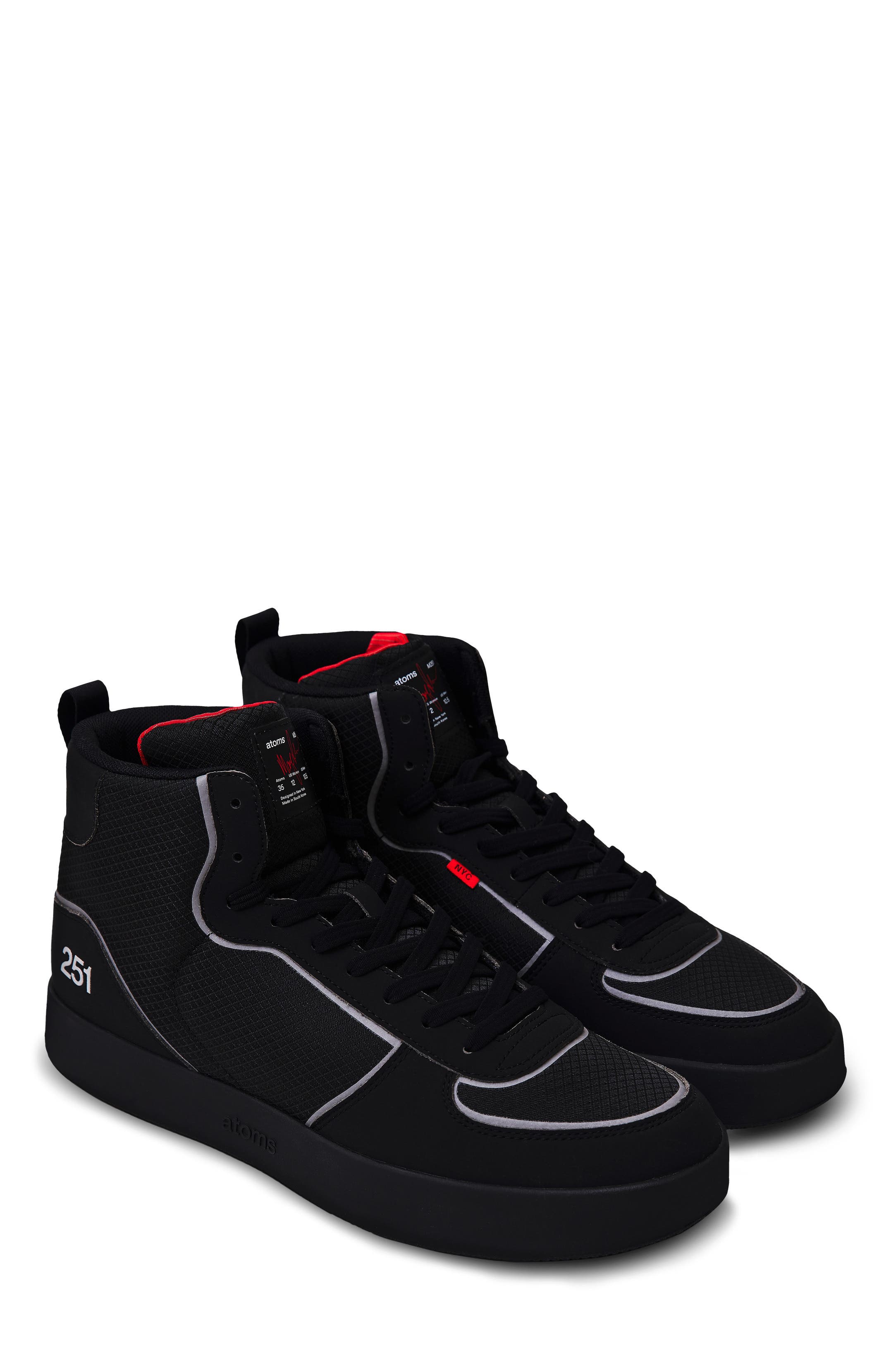 Atoms Model 251.1 Sneakers, Alternate, color, Matte Black