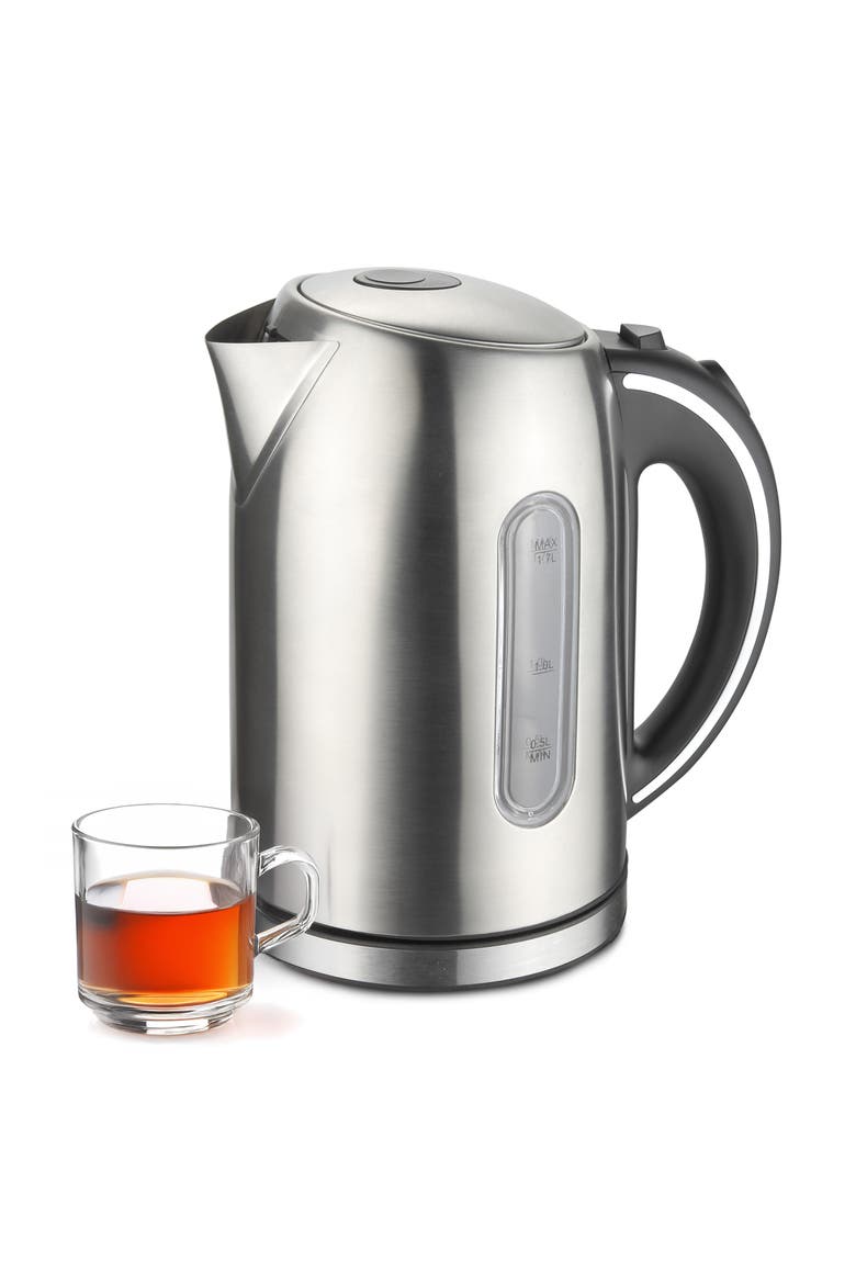 1.7Lt. Stainless Steel Electric Tea Kettle, Main, color, Grey