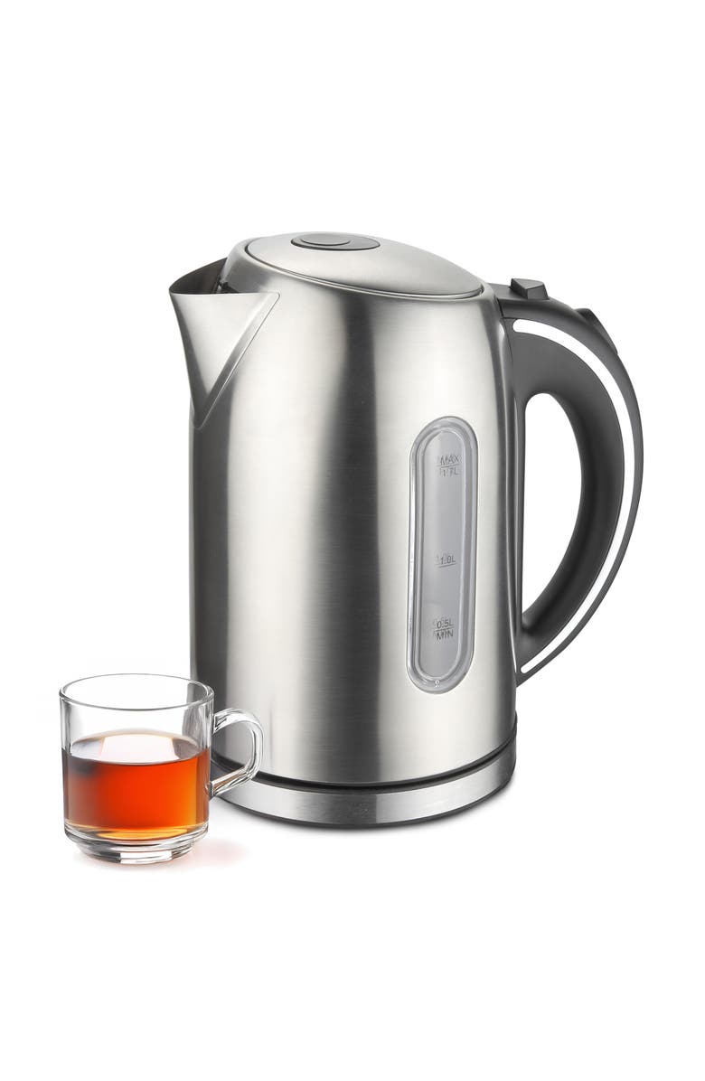 Megachef 1.7Lt. Stainless Steel Electric Tea Kettle, Main, color, Grey