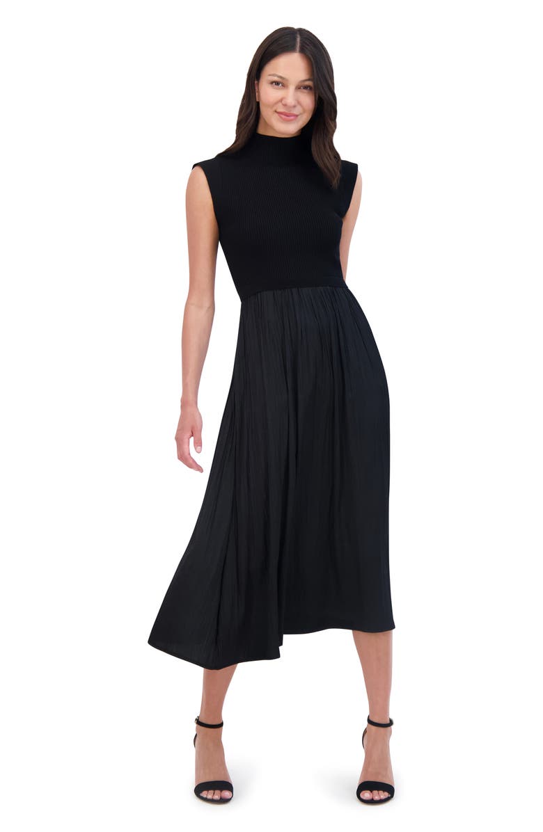 Vince Camuto Mixed Media Midi Dress, Alternate, color,