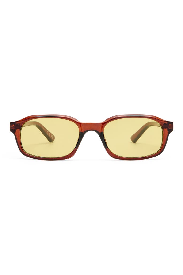Kinetic 49mm Rectangular Sunglasses, Main, color, AUBURN / SAGE TINT
