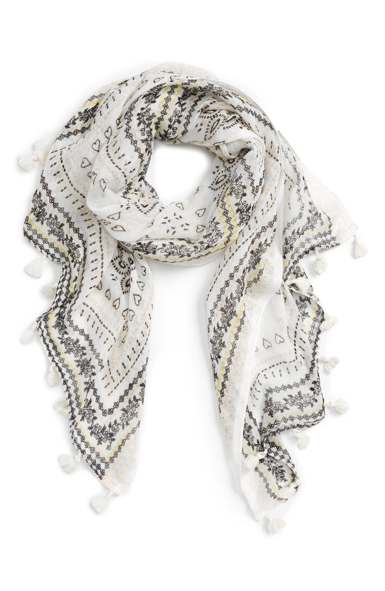 Caslon<sup>®</sup> Starflower Tassel Scarf, Main, color,