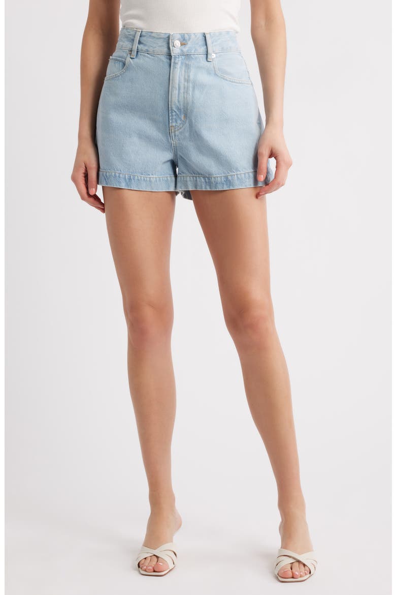 The Charm High Waist Denim Shorts, Main, color, NEVER