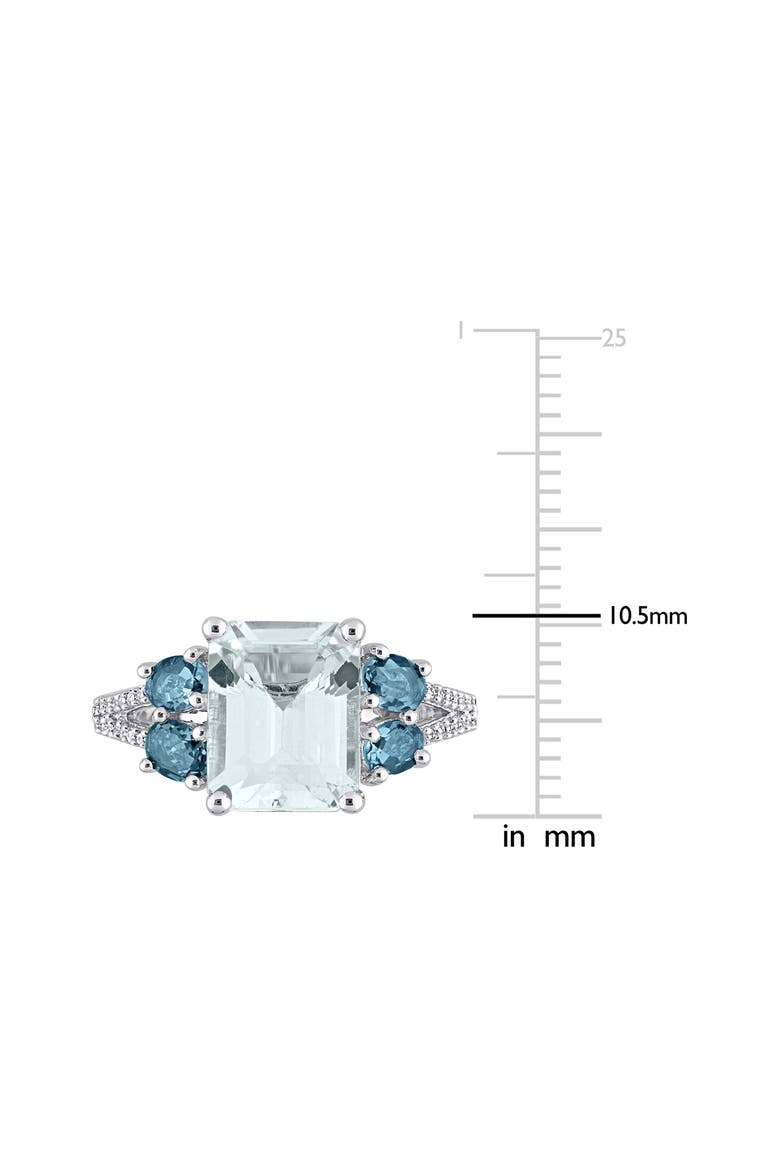 Aquamarine, London Blue Topaz & Diamond Ring, Alternate, color, BLUE