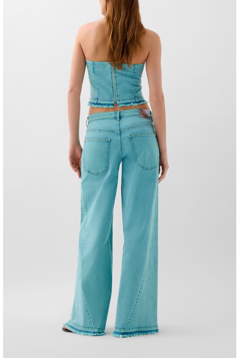 Culotte Ques Denim Pant, Alternate, color, Turquoise