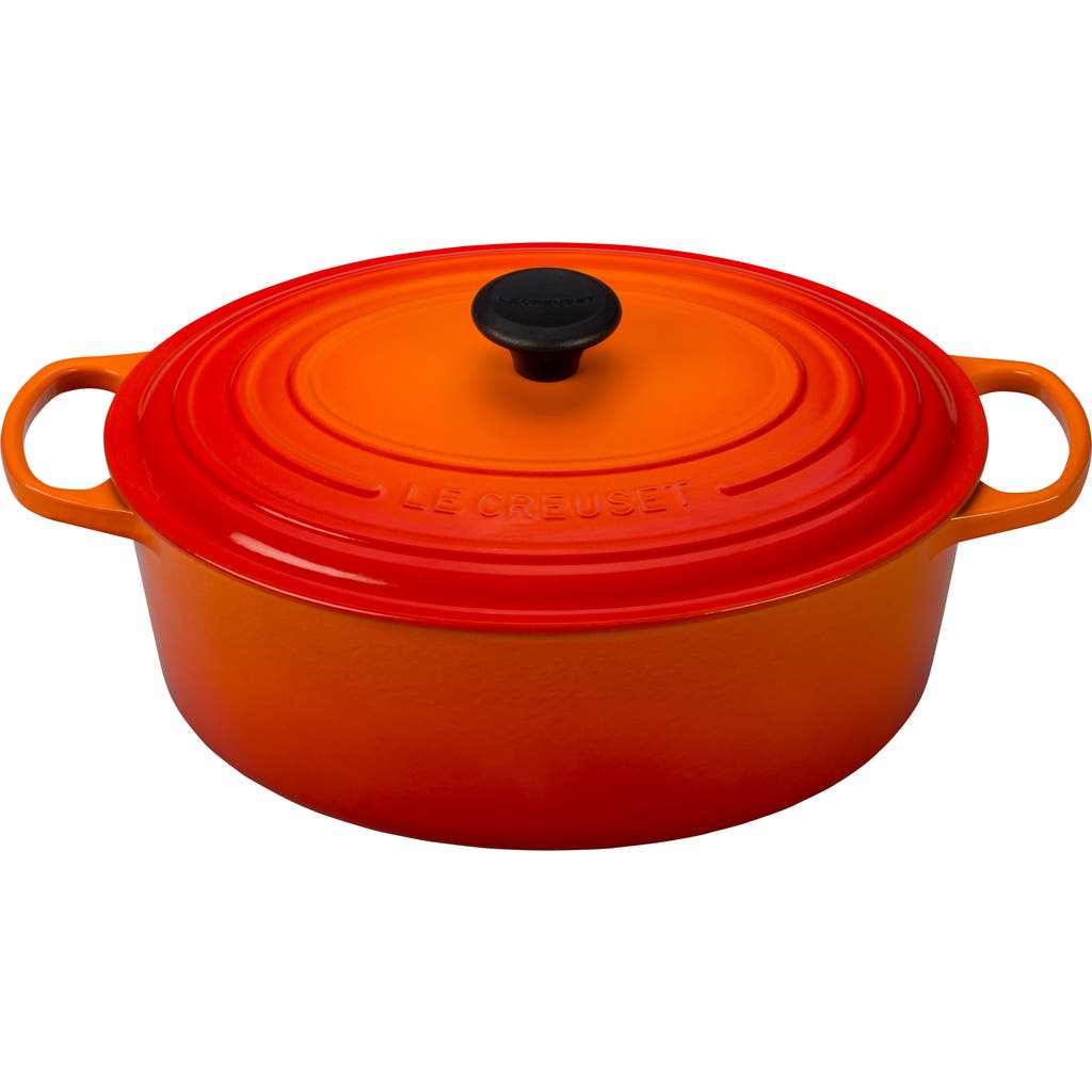 Le Creuset Signature 8-quart Oval Enamel Cast Iron French/dutch Oven In Flame