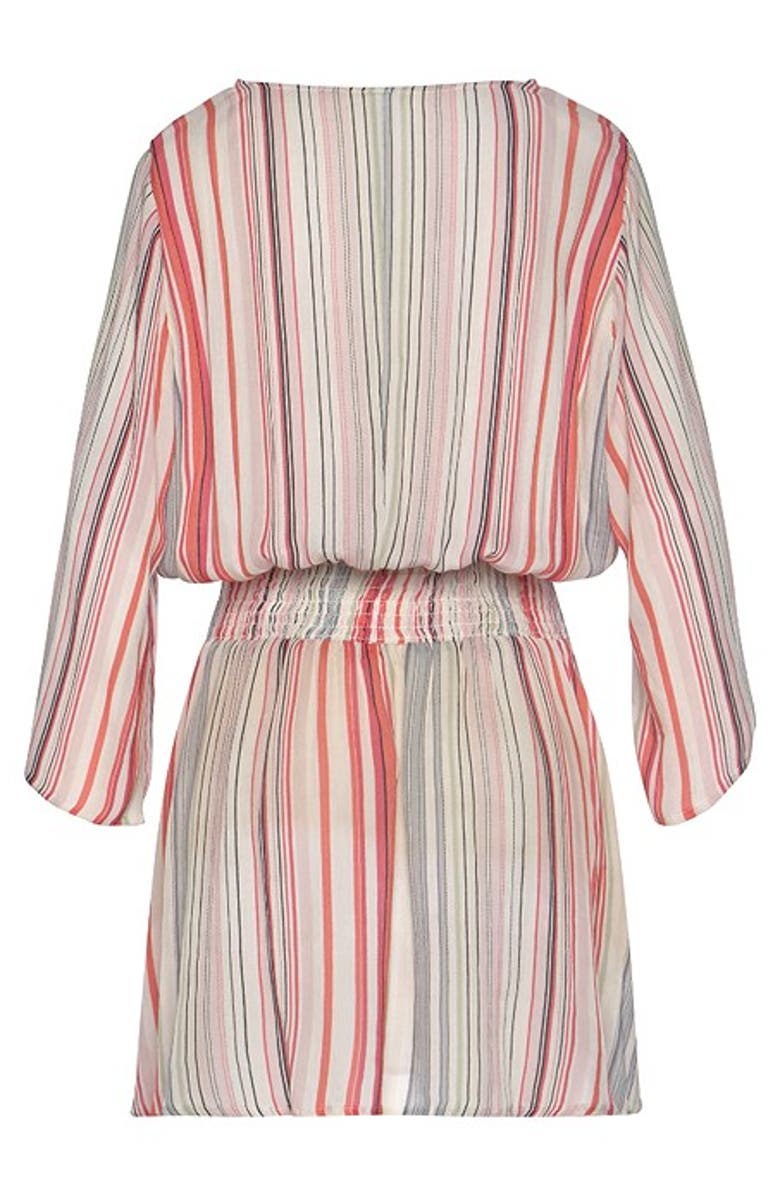 LASCANA Striped V-Neck Cover-Up Dress, Alternate, color, 