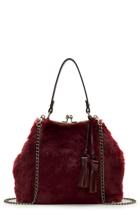 Laureana Faux Fur Frame Top Shoulder Bag