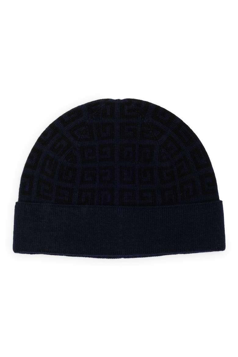Double Face Knit Beanie, Main, color, NAVY BLACK