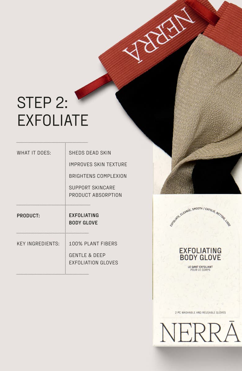 NERRĀ Exfoliating Body Glove Set (Nordstrom Exclusive) $28 Value, Alternate, color, 