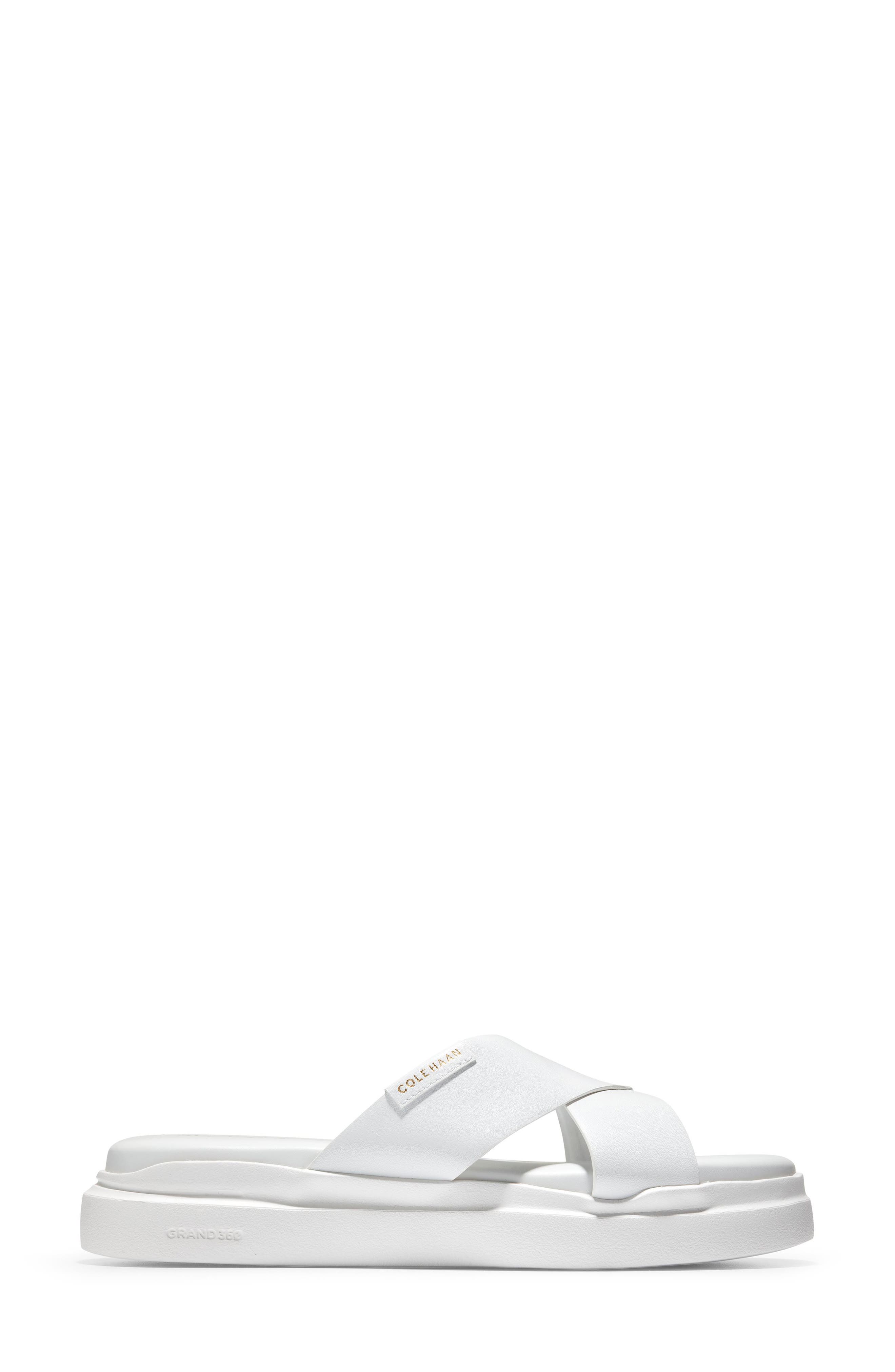 GrandPro Rally Slide Sandal, Alternate, color, OPTIC WHITE LEATHER