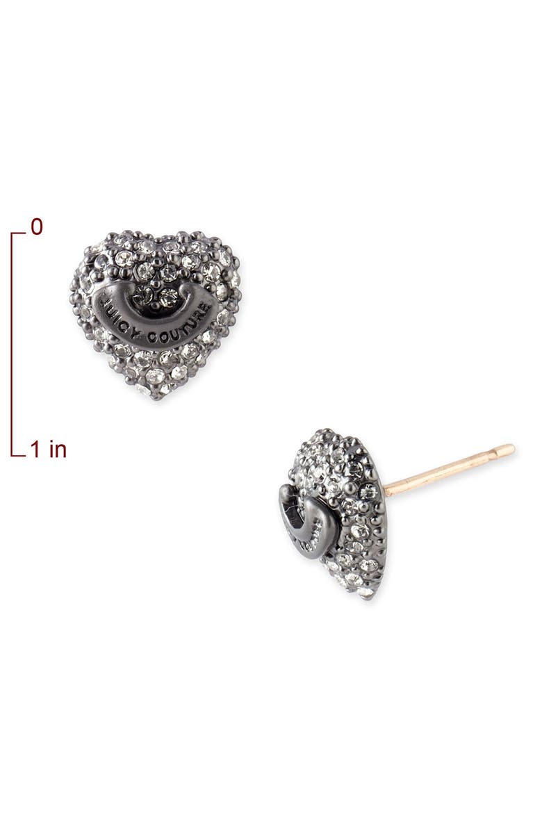 Juicy Couture Pavé Heart Stud Earrings, Alternate, color, 