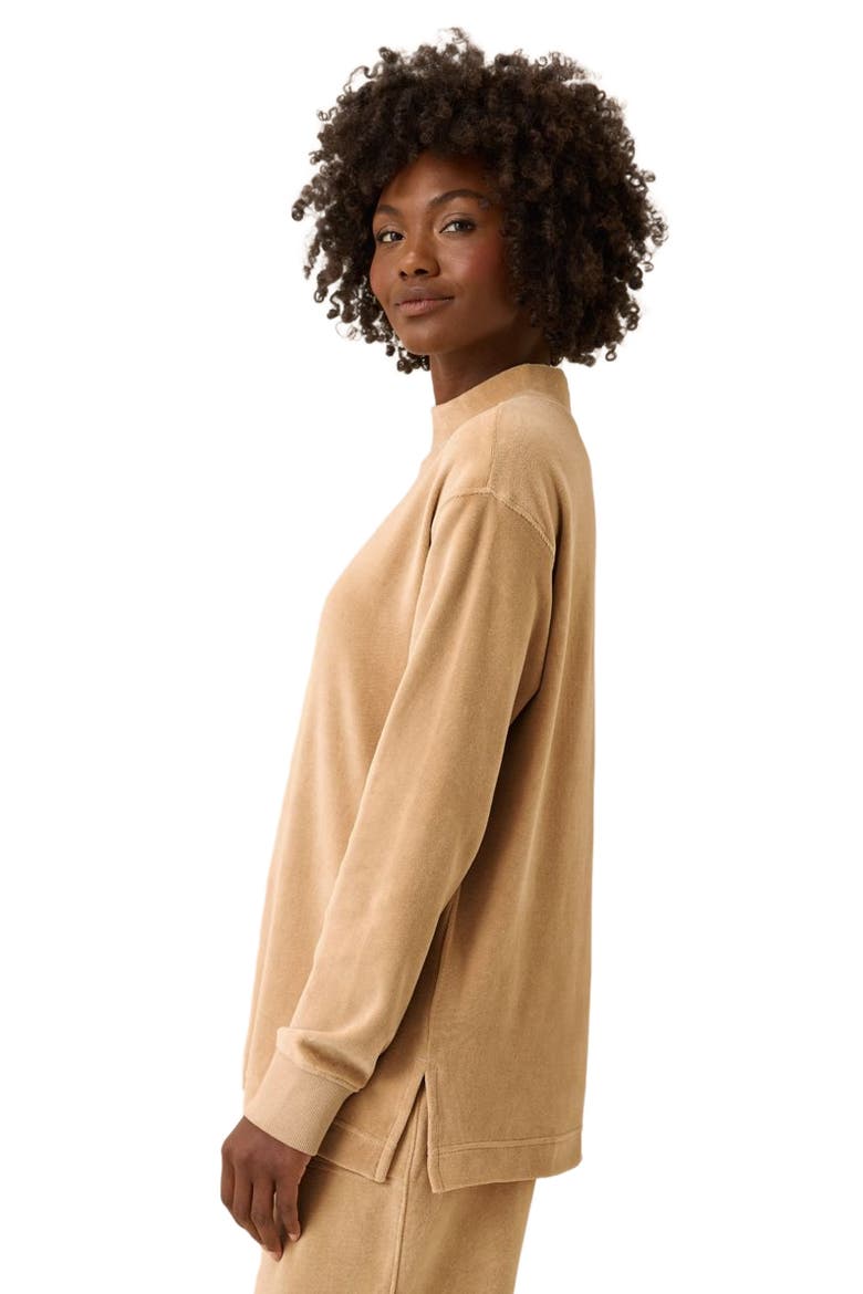 Organic Cotton Pure Velour Cozy Pullover, Alternate, color, Sesame