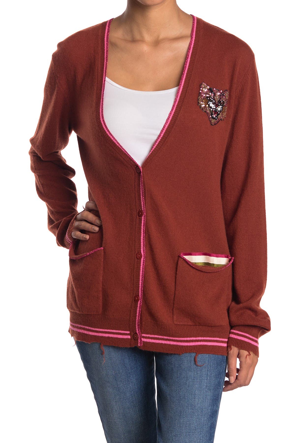 Le Superbe Silly Tiger Boyfriend Cardigan (Women) | Nordstromrack