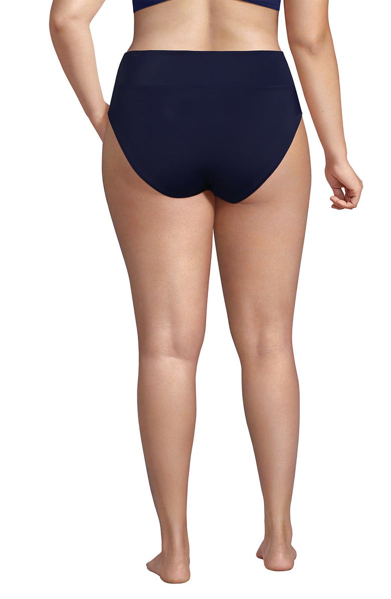 Lands
 End Tugless High Waisted Bikini Bottoms, Alternate, color, Deep Sea Navy