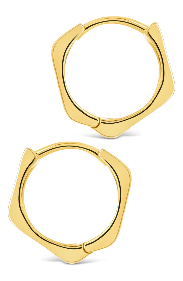 Sterling Forever Ginevra Bolt Hoop Earrings, Alternate, color, Gold