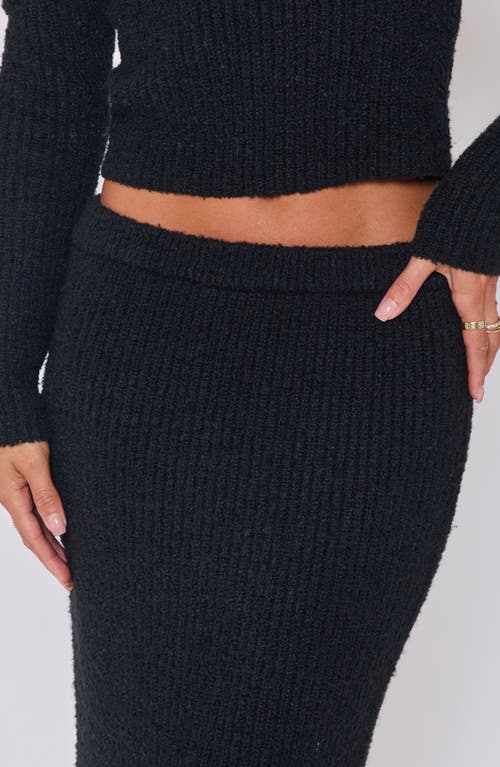 Vici Collection Ruby Flute Rib Maxi Skirt In Black