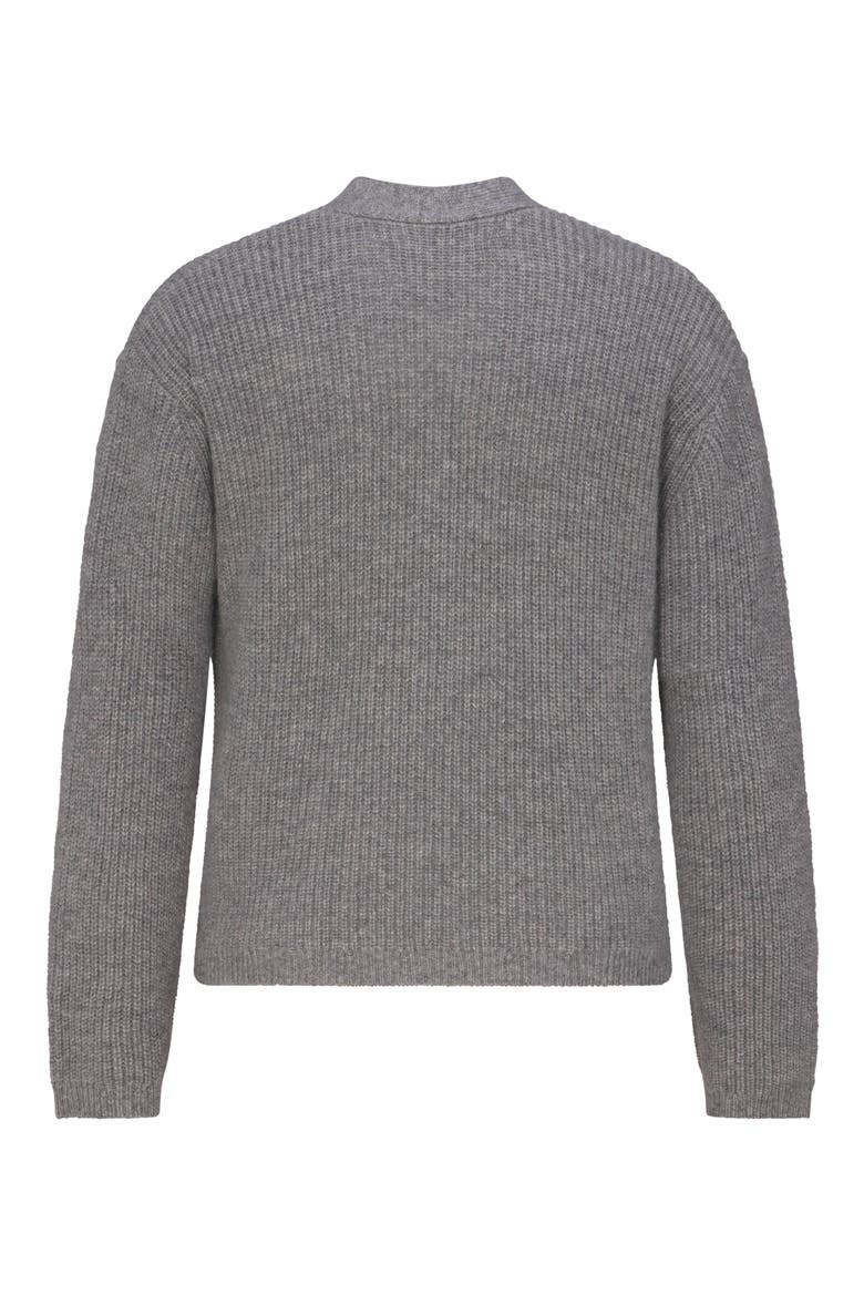 Emily Rib Cashmere Cardigan, Alternate, color, GREY