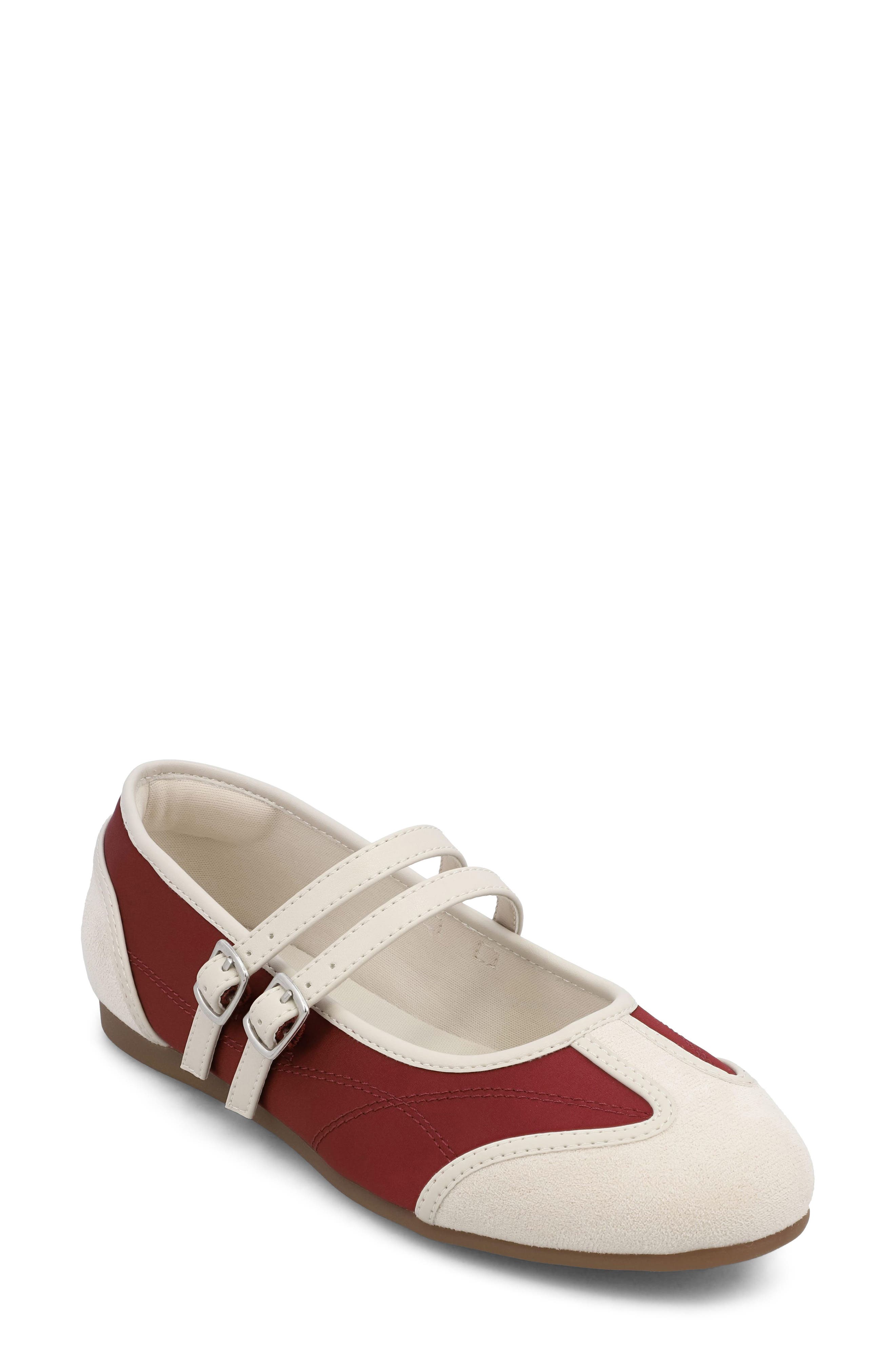 Sorelle Mary Jane Flat, Main, color, SANGRIA/ CREAM