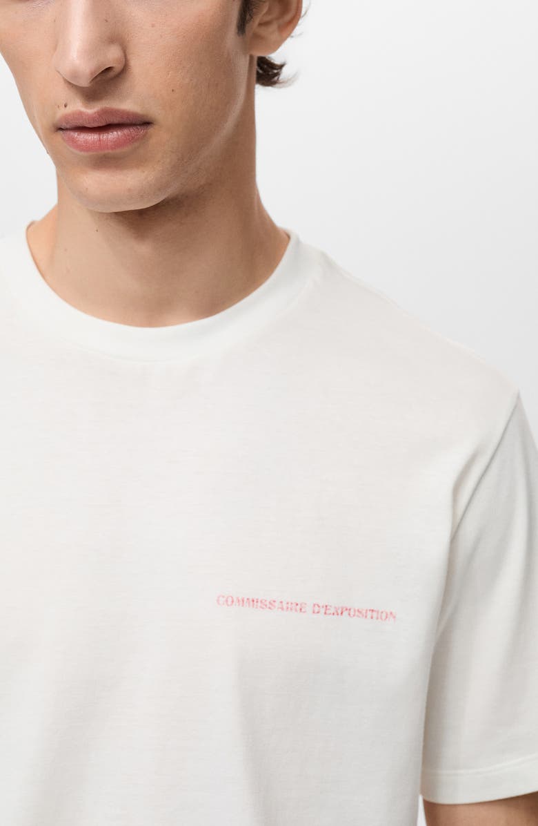 MANGO Faded Message Cotton Graphic T-Shirt, Alternate, color, White