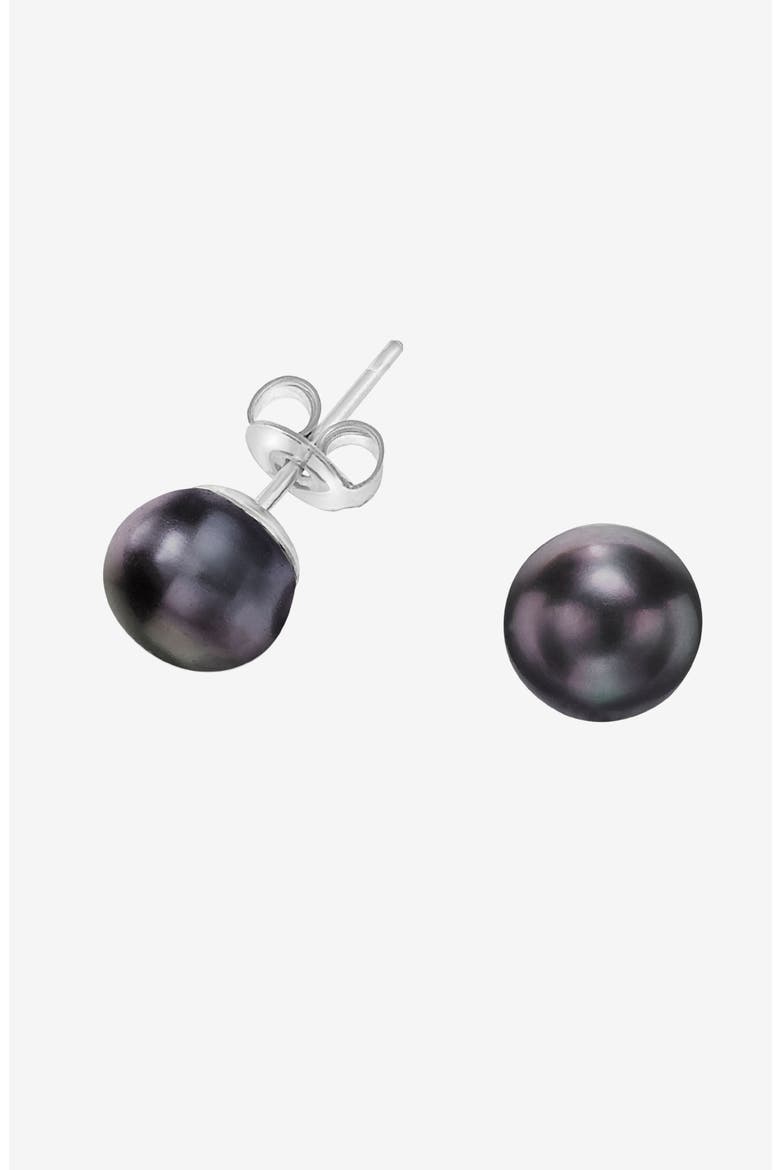 Peacock Timeless Freshwater Pearl Studs, Main, color, Sterling Silver