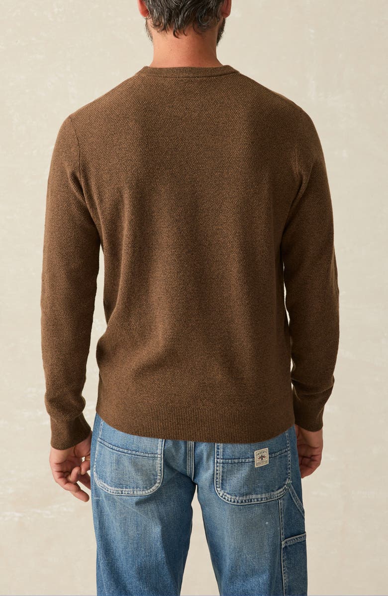 Faherty Jackson Organic Cotton Blend Sweater, Alternate, color, Trail Brown Heather