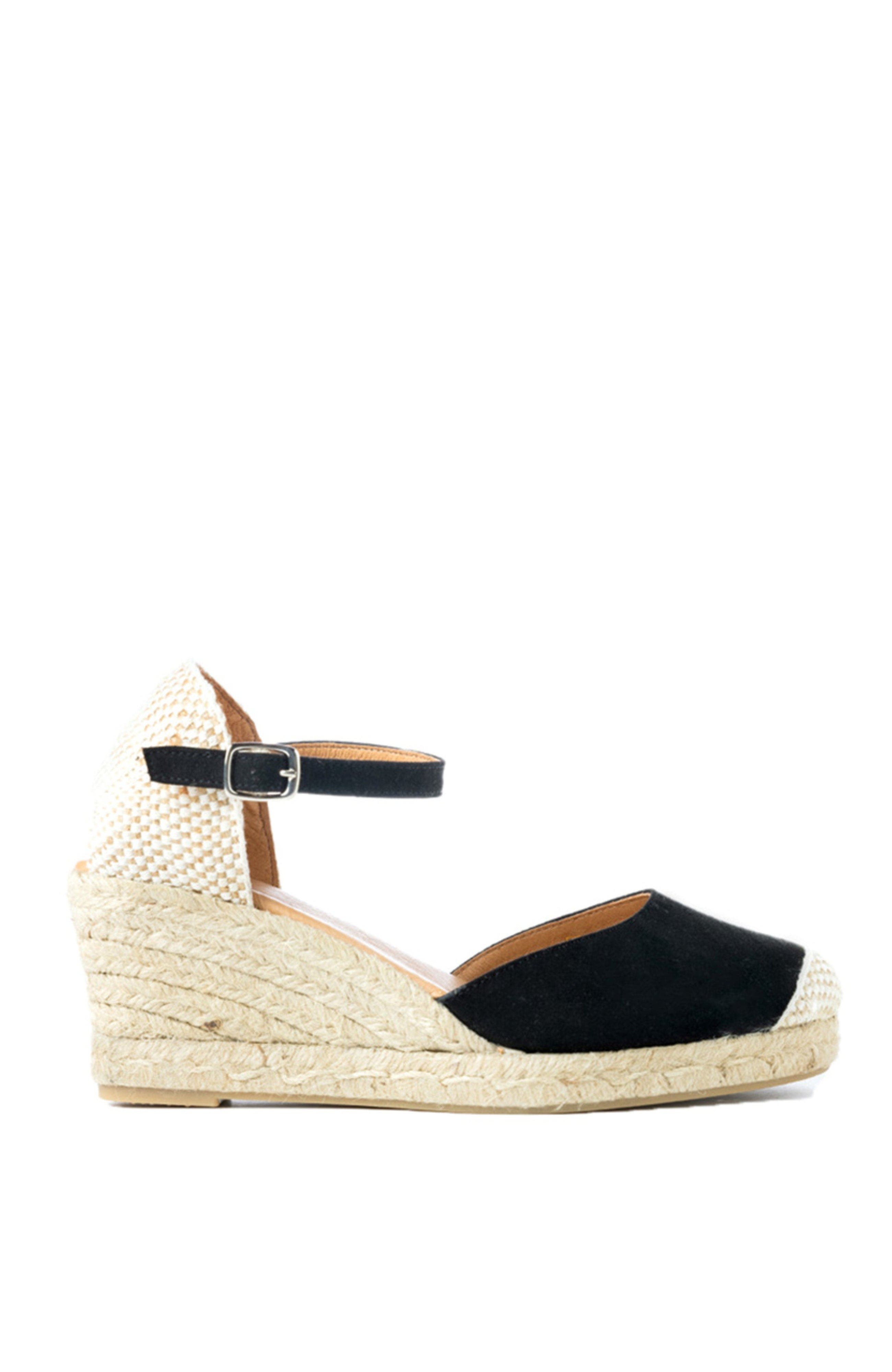 Jimena Medium-Strap Espadrille, Alternate, color, Black