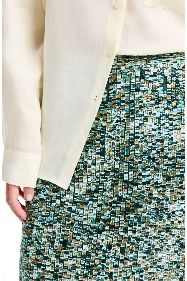 Sylkie Sequin Skirt, Alternate, color, MULTI DARKEST SPRUCE