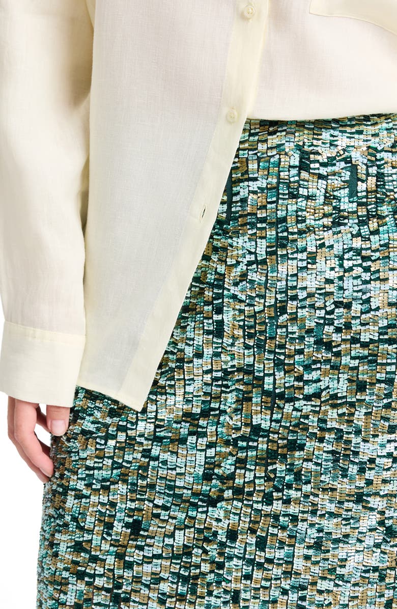 TWP Sylkie Sequin Skirt, Alternate, color, Multi Darkest Spruce