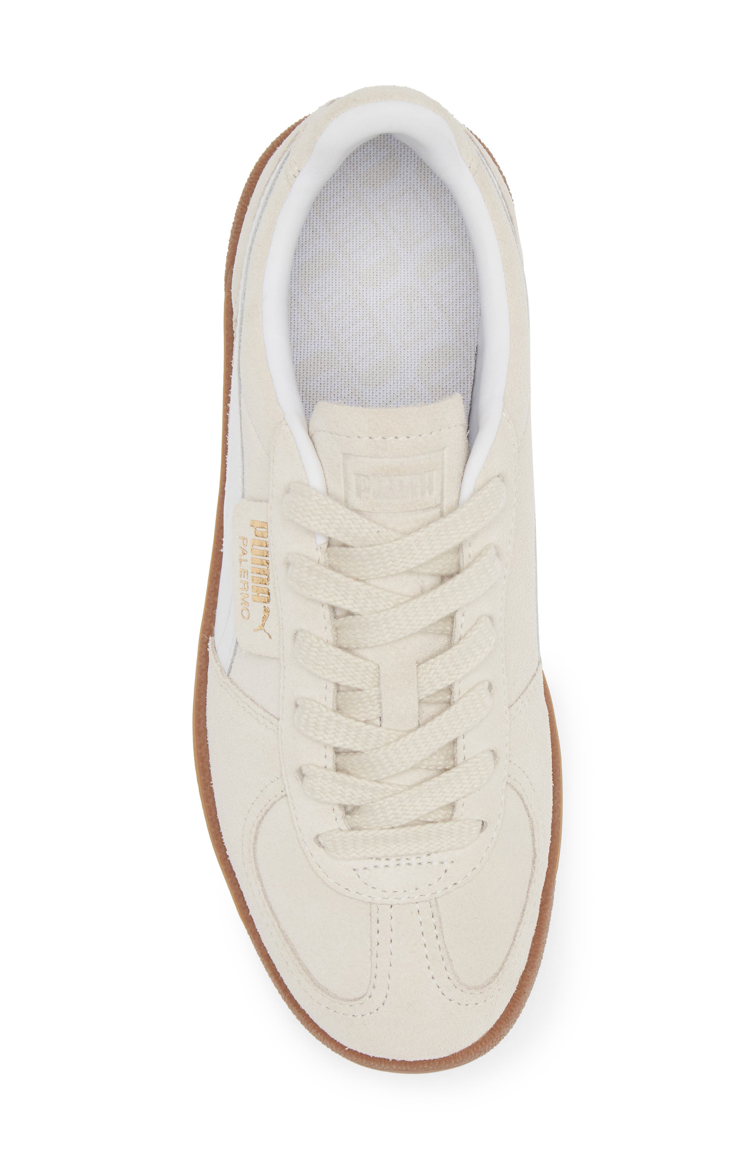 PUMA Palermo Leather Sneaker, Alternate, color, Alpine Snow-Puma White