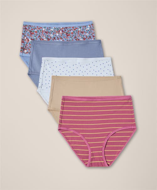 Pact Everyday High Rise Brief 5-pack In Pink