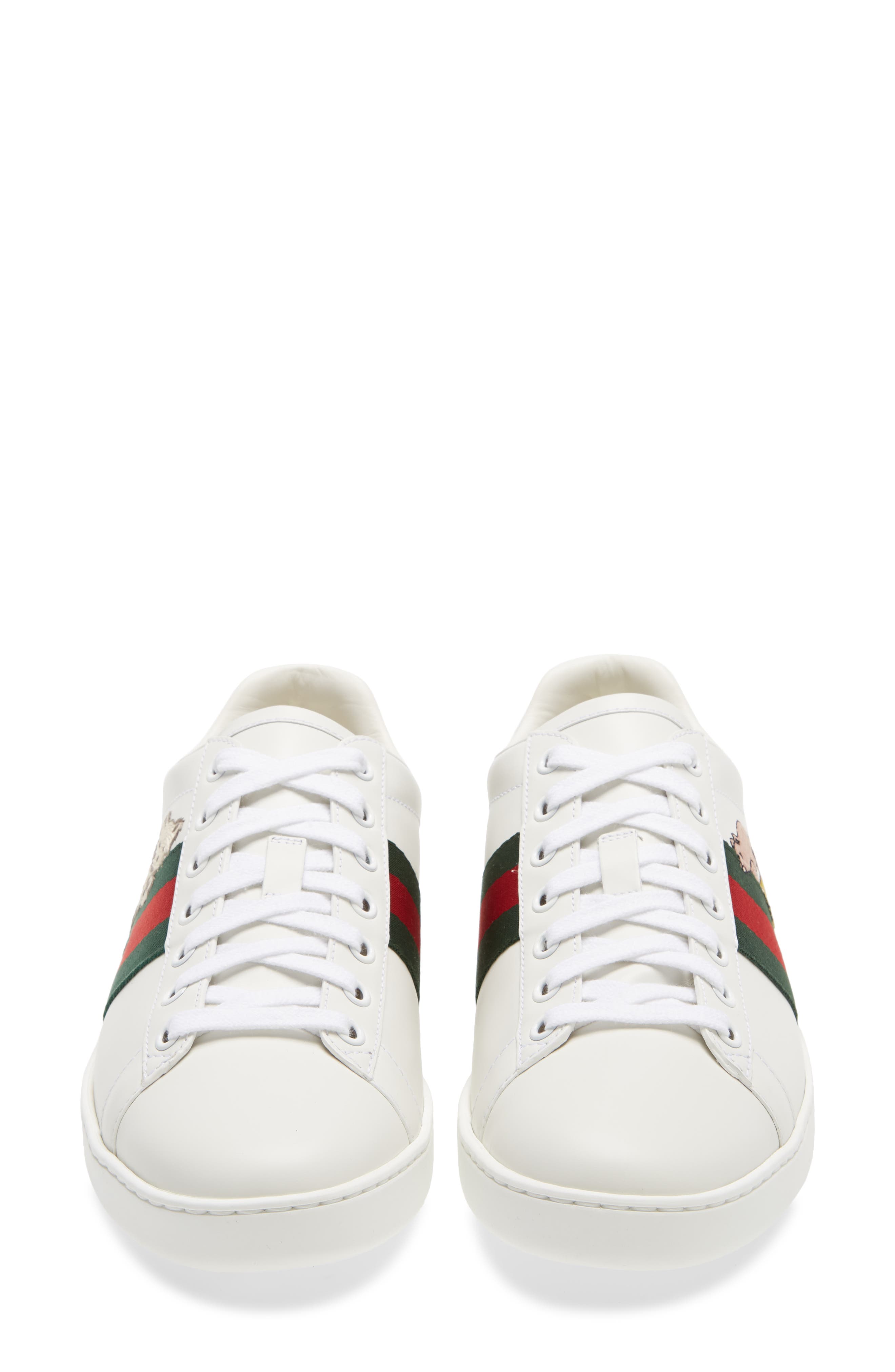 Gucci New Ace Embroidered Tennis Sneaker, Alternate, color, 