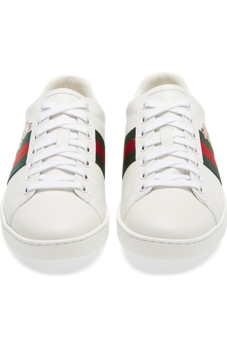 Gucci New Ace Embroidered Tennis Sneaker, Alternate, color,
