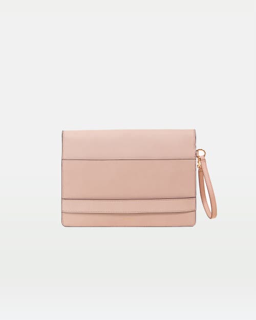 Modher Envelope Clutch In Vegetable Tanned Calfskin And Suede Leather In Pink