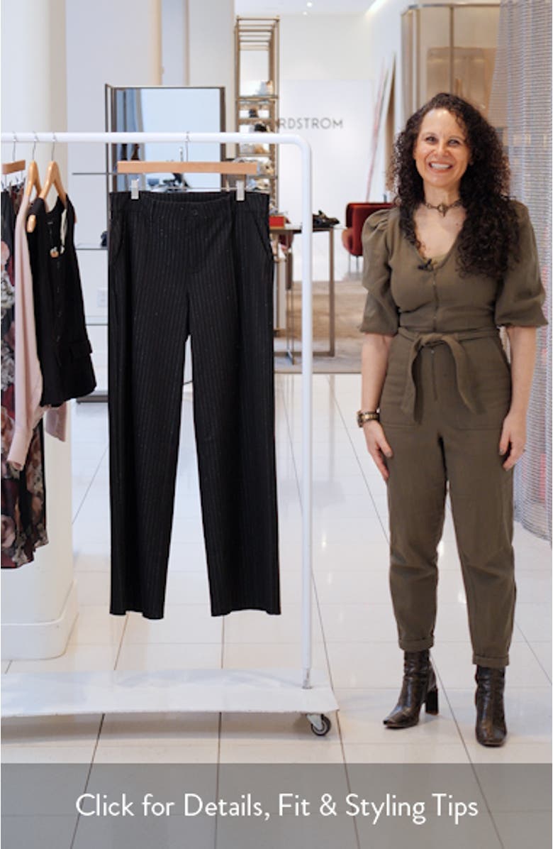 Metallic Stripe Wide Leg Pants, sales video thumbnail