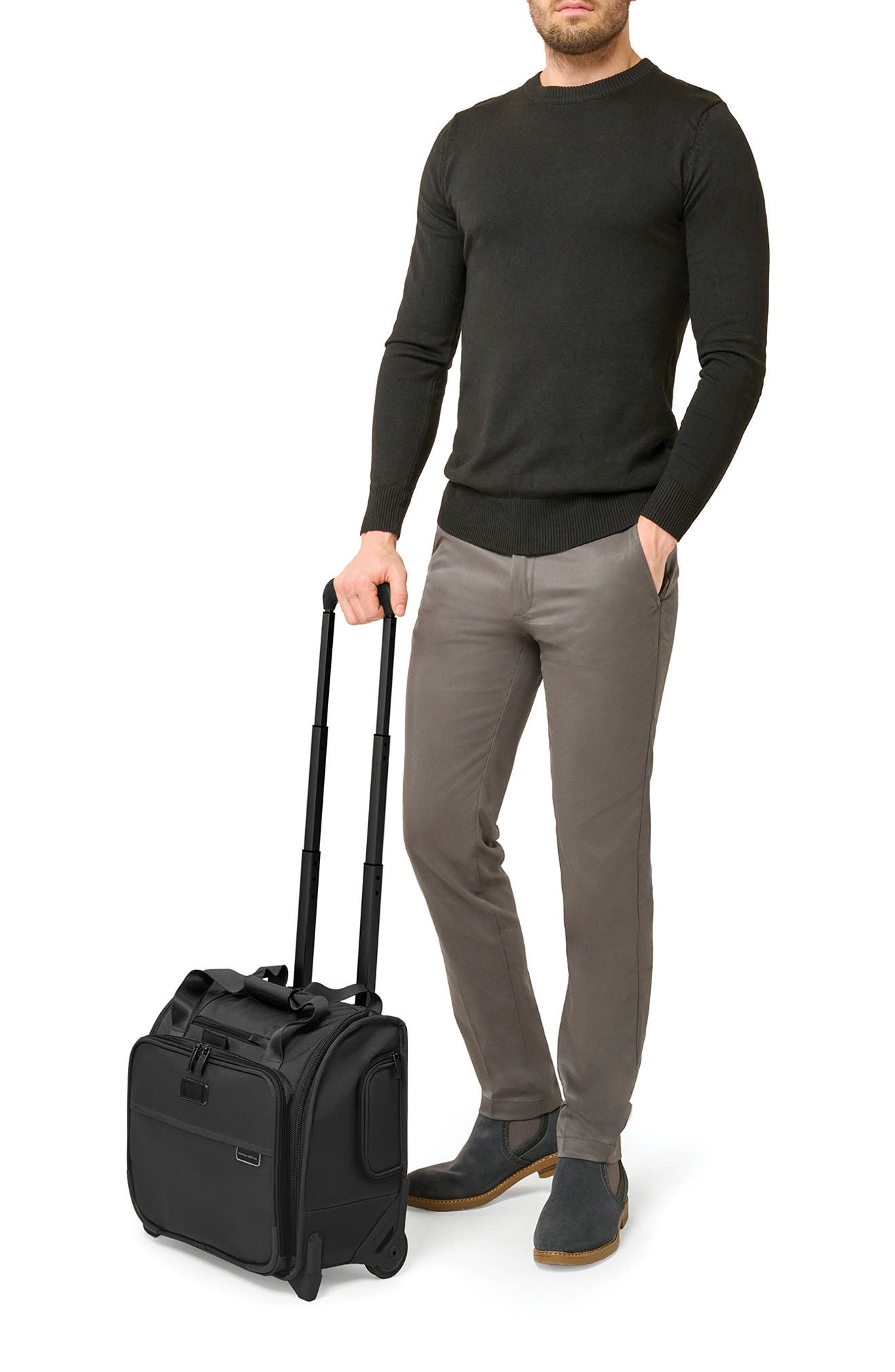 Briggs & Riley Baseline 2-Wheel Cabin Bag, Alternate, color, Black