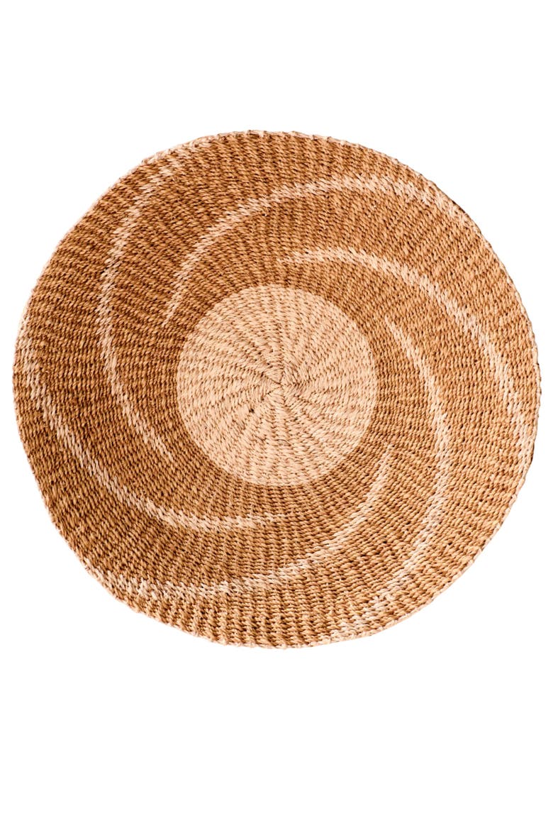 Natural & Brown Round Wall Basket, Main, color, Natural + Brown