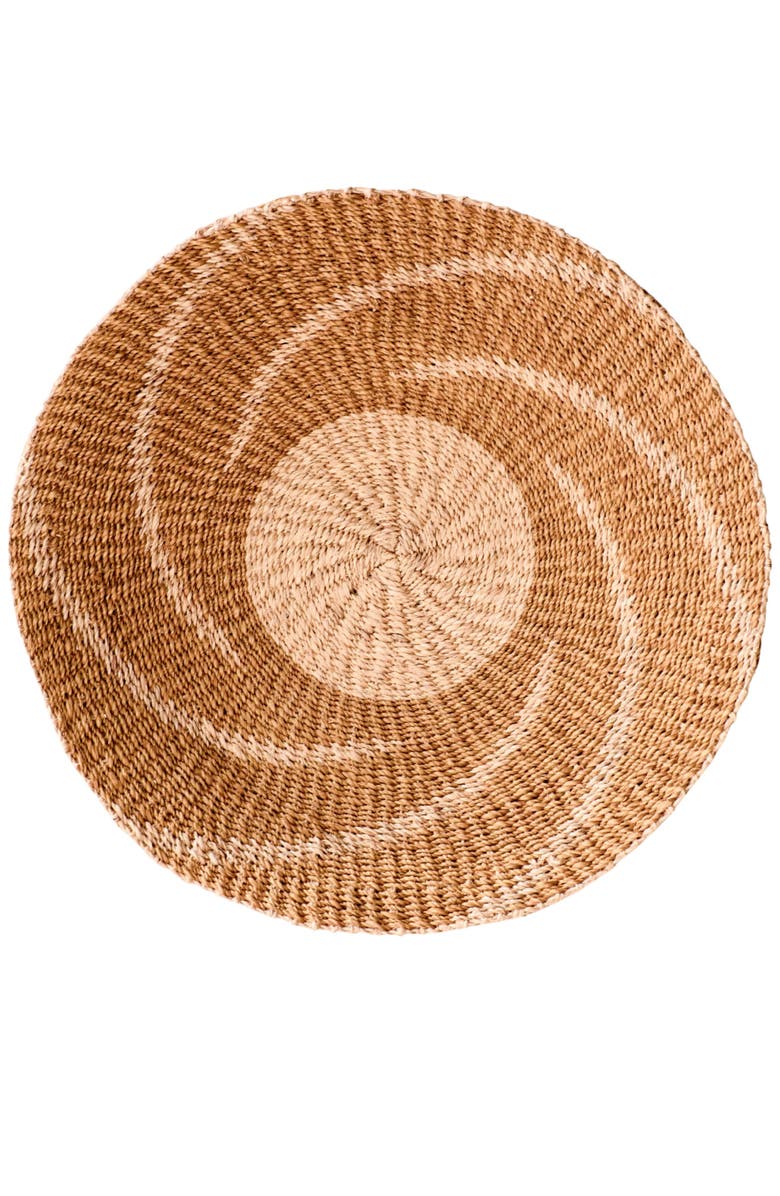 LIKHA Natural & Brown Round Wall Basket, Main, color, Natural + Brown