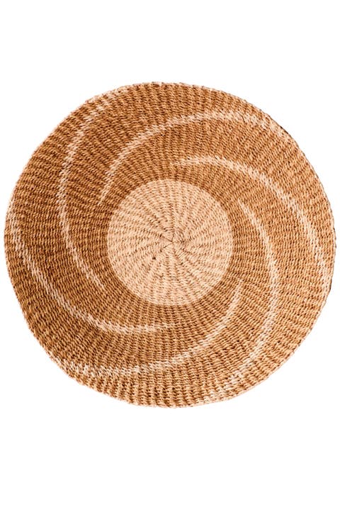 Natural & Brown Round Wall Basket